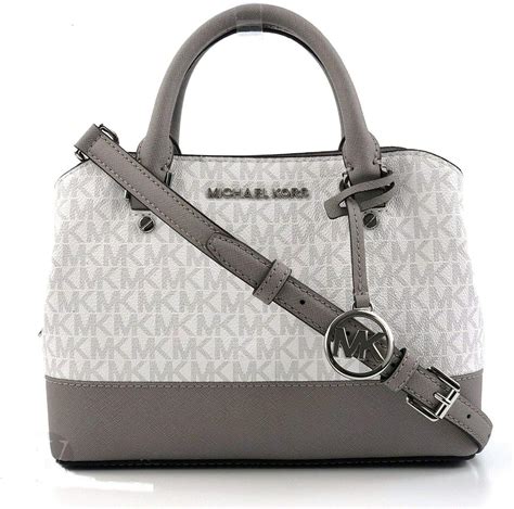 gray michael kors tote bag|white Michael Kors shoulder bag.